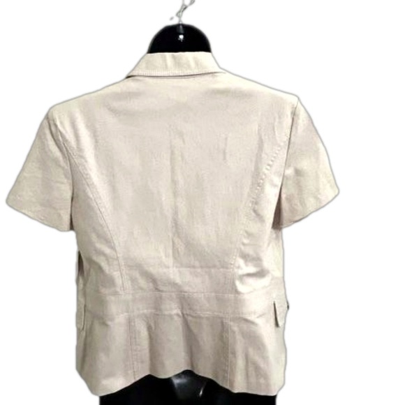 Roz & Ali Sand/Beige Short Sleeve Lined Blazer - Picture 2 of 4